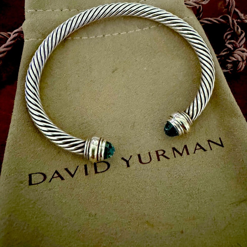 David Yurman Sterling silver 5mm classic cable cuff.
